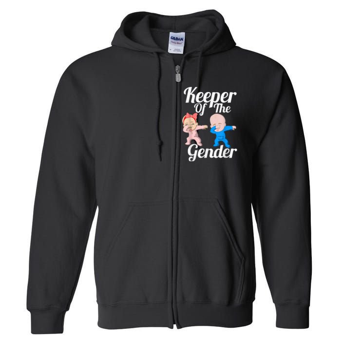 Keeper Of The Gender Cute Gender Reveal Party Couple Full Zip Hoodie