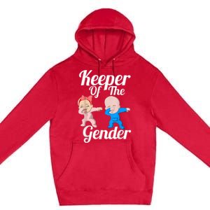 Keeper Of The Gender Cute Gender Reveal Party Couple Premium Pullover Hoodie