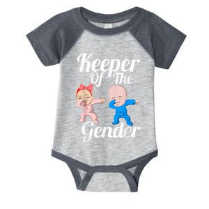 Keeper Of The Gender Cute Gender Reveal Party Couple Infant Baby Jersey Bodysuit