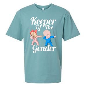 Keeper Of The Gender Cute Gender Reveal Party Couple Sueded Cloud Jersey T-Shirt