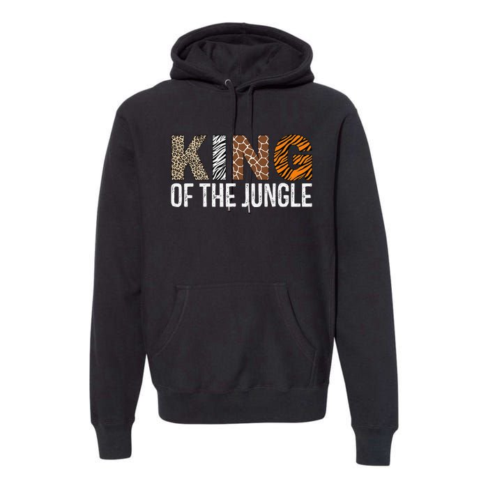 King Of The Jungle Birthday Safari Leopard Family Matching Premium Hoodie