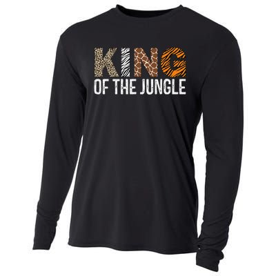 King Of The Jungle Birthday Safari Leopard Family Matching Cooling Performance Long Sleeve Crew