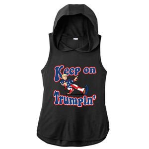 Keep On Trumpin Trump For President 2024 Ladies PosiCharge Tri-Blend Wicking Draft Hoodie Tank