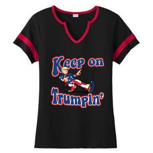 Keep On Trumpin Trump For President 2024 Ladies Halftime Notch Neck Tee