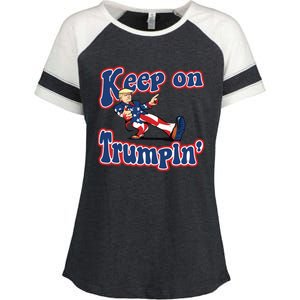 Keep On Trumpin Trump For President 2024 Enza Ladies Jersey Colorblock Tee