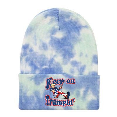 Keep On Trumpin Trump For President 2024 Tie Dye 12in Knit Beanie