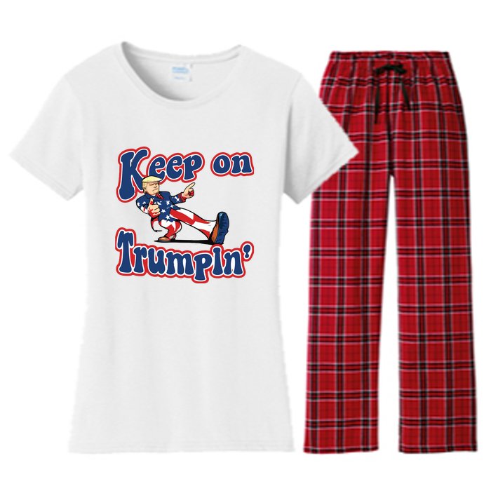 Keep On Trumpin Trump For President 2024 Women's Flannel Pajama Set