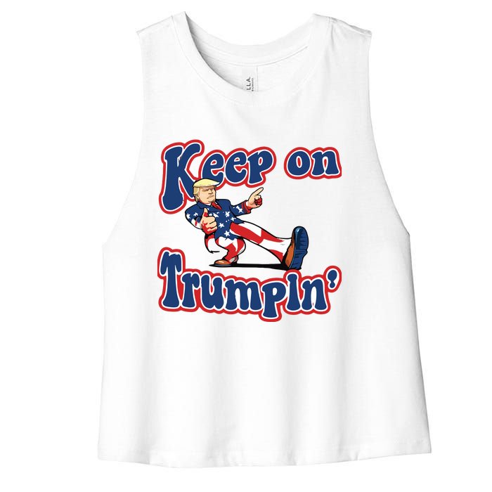 Keep On Trumpin Trump For President 2024 Women's Racerback Cropped Tank