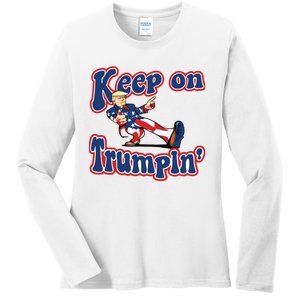 Keep On Trumpin Trump For President 2024 Ladies Long Sleeve Shirt