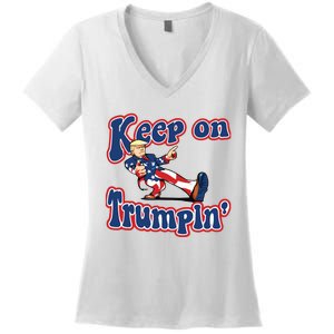 Keep On Trumpin Trump For President 2024 Women's V-Neck T-Shirt