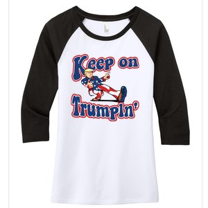 Keep On Trumpin Trump For President 2024 Women's Tri-Blend 3/4-Sleeve Raglan Shirt