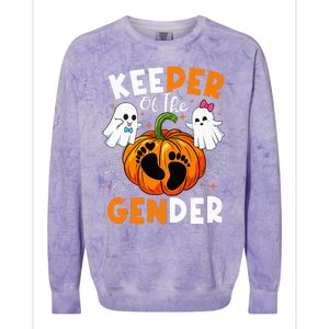 Keeper Of The Gender Reveal Baby Fall Halloween Thanksgiving Colorblast Crewneck Sweatshirt