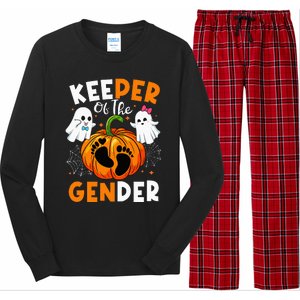 Keeper Of The Gender Reveal Baby Fall Halloween Thanksgiving Long Sleeve Pajama Set