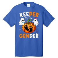 Keeper Of The Gender Reveal Baby Fall Halloween Thanksgiving Tall T-Shirt