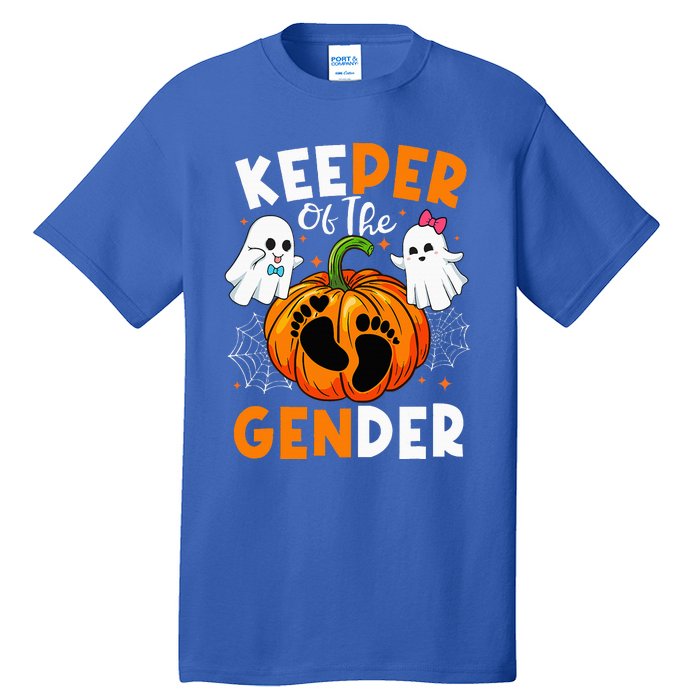 Keeper Of The Gender Reveal Baby Fall Halloween Thanksgiving Tall T-Shirt