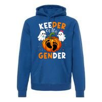 Keeper Of The Gender Reveal Baby Fall Halloween Thanksgiving Premium Hoodie