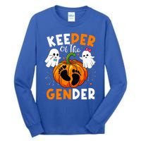 Keeper Of The Gender Reveal Baby Fall Halloween Thanksgiving Tall Long Sleeve T-Shirt