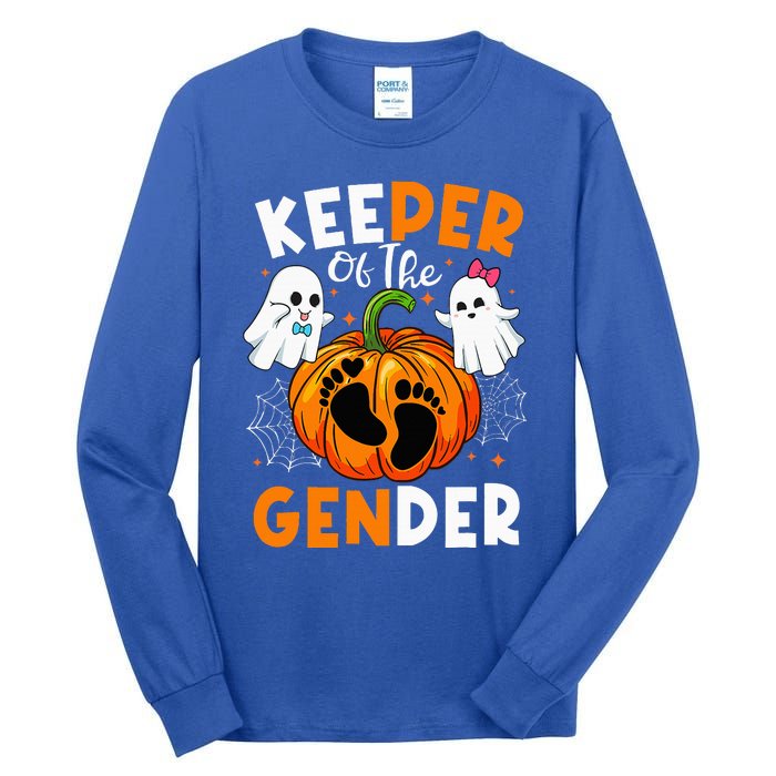 Keeper Of The Gender Reveal Baby Fall Halloween Thanksgiving Tall Long Sleeve T-Shirt