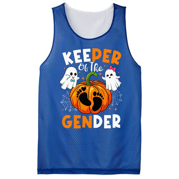 Keeper Of The Gender Reveal Baby Fall Halloween Thanksgiving Mesh Reversible Basketball Jersey Tank