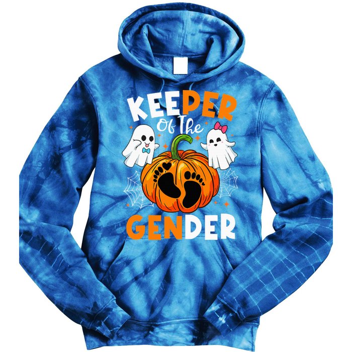 Keeper Of The Gender Reveal Baby Fall Halloween Thanksgiving Tie Dye Hoodie