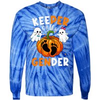 Keeper Of The Gender Reveal Baby Fall Halloween Thanksgiving Tie-Dye Long Sleeve Shirt