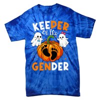 Keeper Of The Gender Reveal Baby Fall Halloween Thanksgiving Tie-Dye T-Shirt