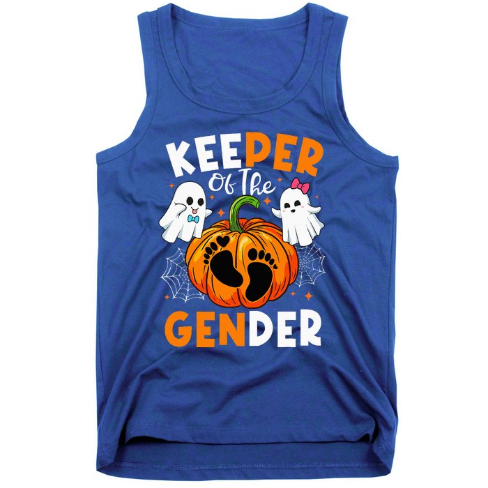 Keeper Of The Gender Reveal Baby Fall Halloween Thanksgiving Tank Top