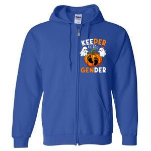 Keeper Of The Gender Reveal Baby Fall Halloween Thanksgiving Full Zip Hoodie