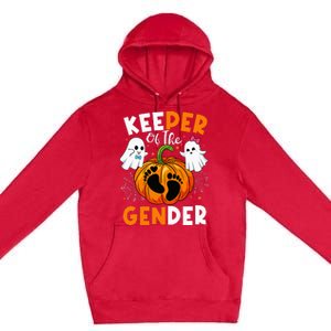 Keeper Of The Gender Reveal Baby Fall Halloween Thanksgiving Premium Pullover Hoodie