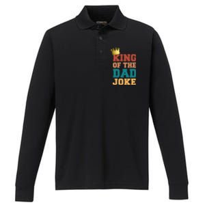 King Of The Dad Joke King Bad Dad Jokes Funny Fathers Day Great Gift Performance Long Sleeve Polo