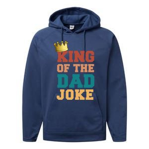 King Of The Dad Joke King Bad Dad Jokes Funny Fathers Day Great Gift Performance Fleece Hoodie