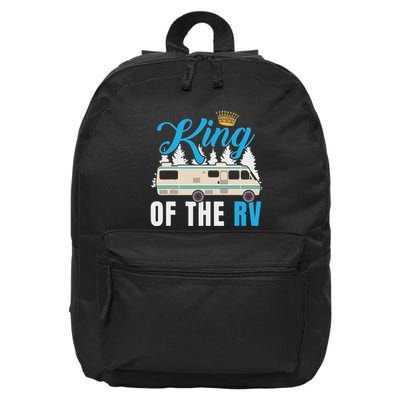 King Of The Rv Camper Rv Owner Funny Gift For Dad 16 in Basic Backpack