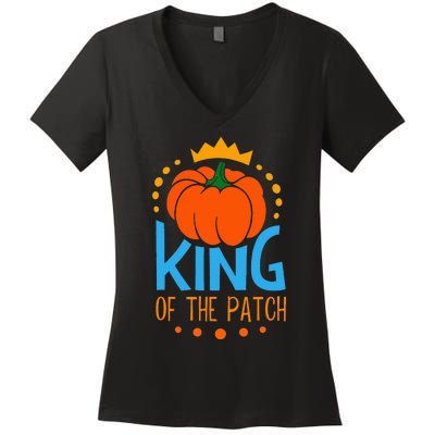 KING OF THE PATCH Pumpkin Patch Fall Autumn Season Women's V-Neck T-Shirt