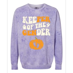 Keeper Of The Gender Reveal Baby Announcement Halloween Colorblast Crewneck Sweatshirt