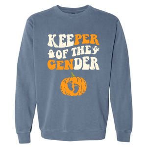 Keeper Of The Gender Reveal Baby Announcement Halloween Garment-Dyed Sweatshirt