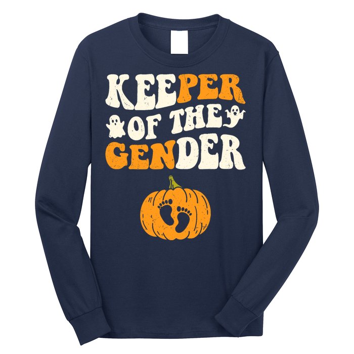 Keeper Of The Gender Reveal Baby Announcement Halloween Long Sleeve Shirt