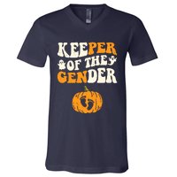 Keeper Of The Gender Reveal Baby Announcement Halloween V-Neck T-Shirt