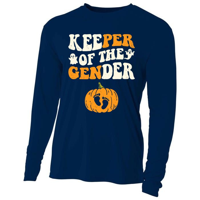 Keeper Of The Gender Reveal Baby Announcement Halloween Cooling Performance Long Sleeve Crew