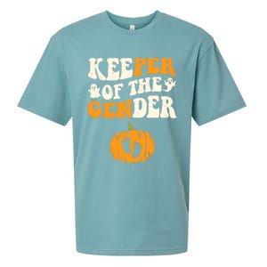 Keeper Of The Gender Reveal Baby Announcement Halloween Sueded Cloud Jersey T-Shirt