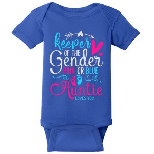 Keeper Of The Gender Auntie Loves You Aunt Baby Announcement Baby Bodysuit