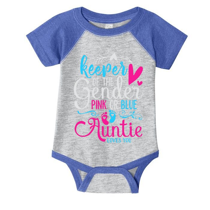 Keeper Of The Gender Auntie Loves You Aunt Baby Announcement Infant Baby Jersey Bodysuit