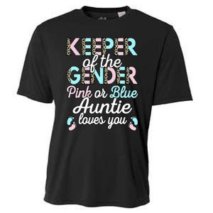 Keeper Of The Gender Auntie Loves You Baby Shower Aunt Cooling Performance Crew T-Shirt