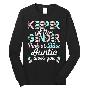 Keeper Of The Gender Auntie Loves You Baby Shower Aunt Long Sleeve Shirt