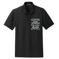 Keeper Of The Gender Auntie Loves You Baby Shower Aunt Dry Zone Grid Polo