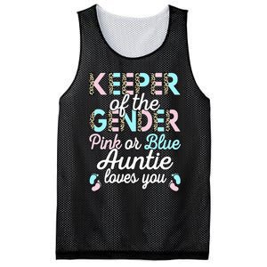 Keeper Of The Gender Auntie Loves You Baby Shower Aunt Mesh Reversible Basketball Jersey Tank