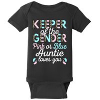 Keeper Of The Gender Auntie Loves You Baby Shower Aunt Baby Bodysuit