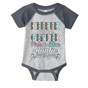 Keeper Of The Gender Auntie Loves You Baby Shower Aunt Infant Baby Jersey Bodysuit