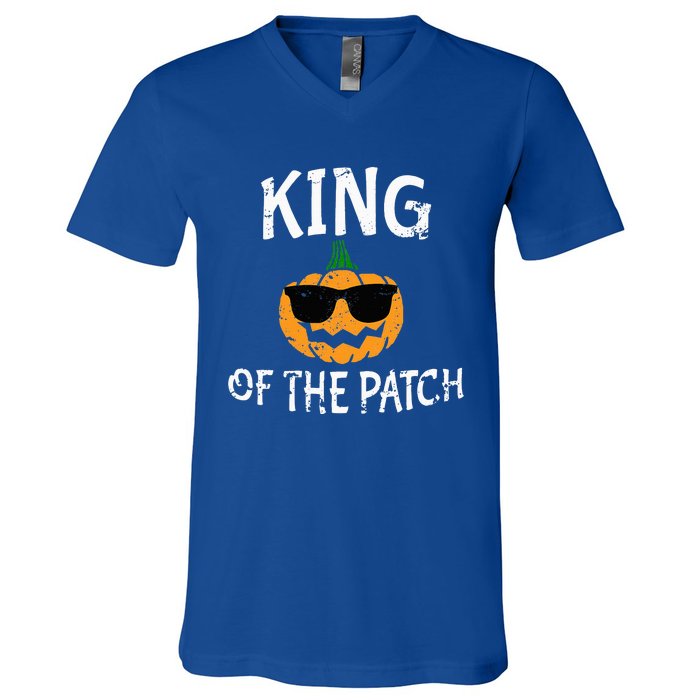 King Of The Patch Funny Halloween Costume V-Neck T-Shirt