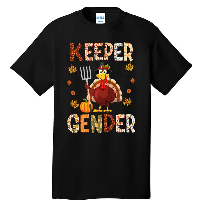 Keeper of the Gender Funny Thanksgiving Turkey Gender Reveal Tall T-Shirt