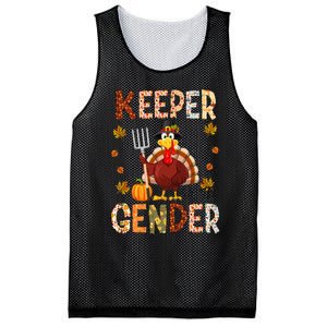 Keeper of the Gender Funny Thanksgiving Turkey Gender Reveal Mesh Reversible Basketball Jersey Tank